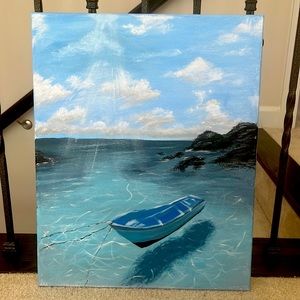 ‘Fishermans Blu Boat’ Painting! 16”x20”